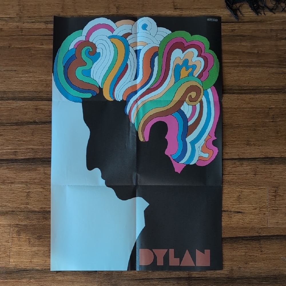 Bob Dylan 22” X 33” Original 1967 LP Insert Milton Glaser Rock Art Poster